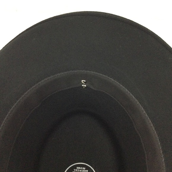 Vintage black 100% wool crushable hat bling cross boho western adult medium - Picture 9 of 13